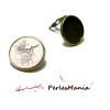 20 pièces: 10 supports de Boucles d'oreille clips 14mm metal couleur BRONZE et 10 cabochons