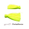 PAX 50 pompons breloque passementière JAUNE FLUO 30mm S1191835