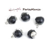 PAX 10 pendentif GLOBES BULLES EN VERRE avec mini perles facettées NOIRES S1182447
