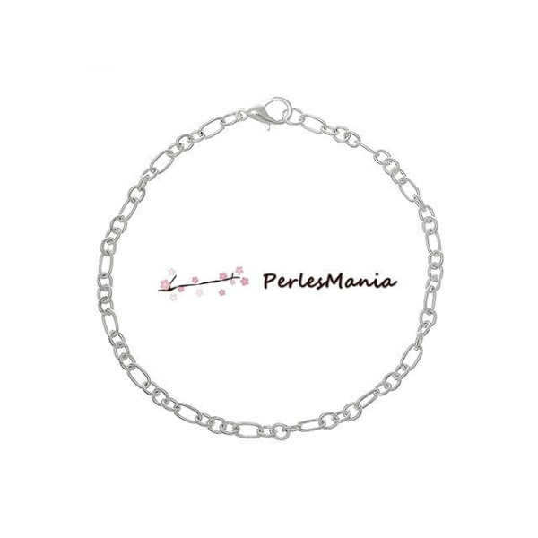 BRACELET 21cm CHAINE metal couleur ARGENT VIF