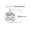 4 pendentifs breloque medaillon BIFACE BOHO 25mm couleur ARGENT ANTIQUE ( S1193765 )