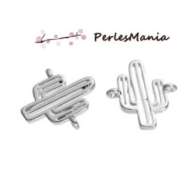 1 CONNECTEUR MINI CACTUS metal ARGENT PLATINE 14mm ( S1182814 )
