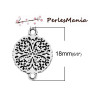 PAX 50 CONNECTEUR MEDAILLON FLEUR metal ARGENT PLATINE S1192626