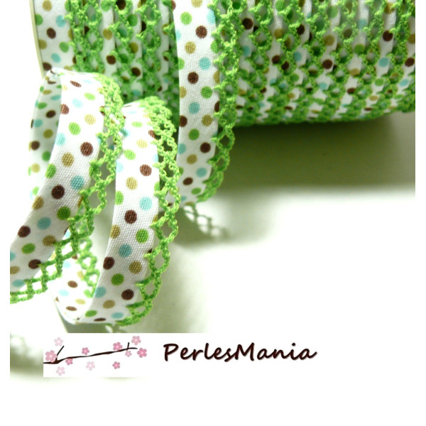 ruban biais MULTIPOIS et DENTELLE 12mm 7148216 collection 2437, DIY