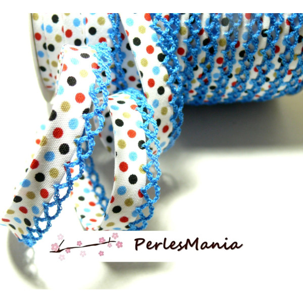 ruban biais MULTIPOIS et DENTELLE 12mm 7148216 collection 2445, DIY