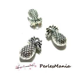 PAX 20 pendentifs breloque ANANAS 3D BIFACE couleur ARGENT ANTIQUE S1145331