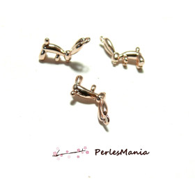 PAX 3 PENDENTIF LAPIN BALLON metal OR ROSE 14mm S1193753
