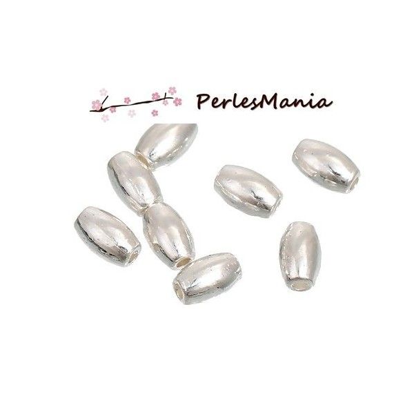 PAX environ 200 perles intercalaires TUBES OBLONG metal couleur ARGENT VIF S1194815
