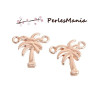 PAX 10 pendentifs, breloque connecteur PALMIER metal couleur OR ROSE S1194403