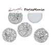PAX 50 cabochons plat druzy, drusy ronds 12mm S1142574