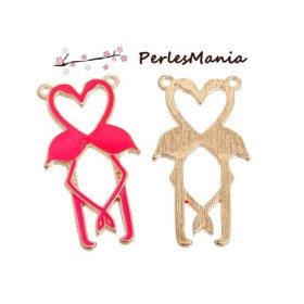 PAX 3 CONNECTEURS émaillés FLAMANT ROSE S1194404