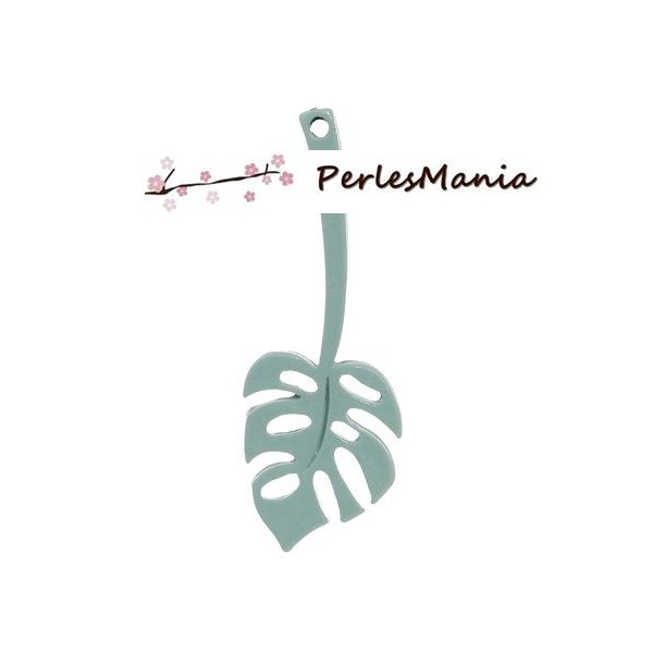 PAX 10 pendentifs  émaillés biface GRANDE FEUILLE  S1194408