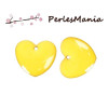 Sequins médaillons émaillés biface COEUR JAUNE base doré