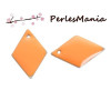 sequins médaillons émaillés biface LOSANGE 16 par 11mm JAUNE ORANGE base argent S1193829