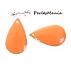 sequins médaillons émaillés biface GOUTTE 21 par 13mm ORANGE base doré S1194652