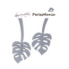 pendentifs émaillés biface GRANDE FEUILLE Montserrat GRIS