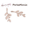 PAX 10 pendentifs émaillés biface ROSE CLAIR BRANCHE DE GUI  S1194412