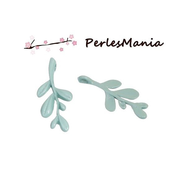 PAX 10 pendentifs  émaillés biface  BRANCHE DE GUI  S1194413