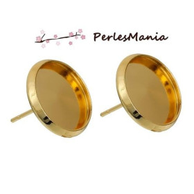 Supports de Boucle d'oreille puce 12mm DORE