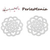 pendentif connecteur  ARABESQUE FLEUR EN ACIER INOXYDABLE 30mm ( S1172539 ) pour création de bijoux raffinés