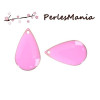 sequins médaillons émaillés biface GOUTTE 21 par 13mm ROSE base doré S1194657