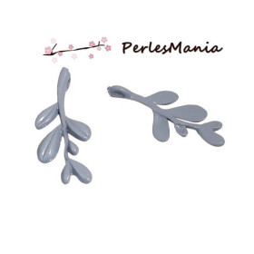 Pendentifs métal Biface Gris Branche de Gui