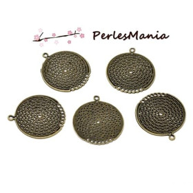 PAX 20 pendentifs multiconnecteur ETHNIQUE CERCLE metal couleur Bronze S1113244