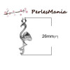 PAX 20 pendentifs breloque FLAMANT ROSE metal ARGENT PLATINE S1194784
