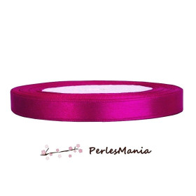 1 rouleau de 22 mètres ruban satin ROSE FUSCHIA 6mm H1127