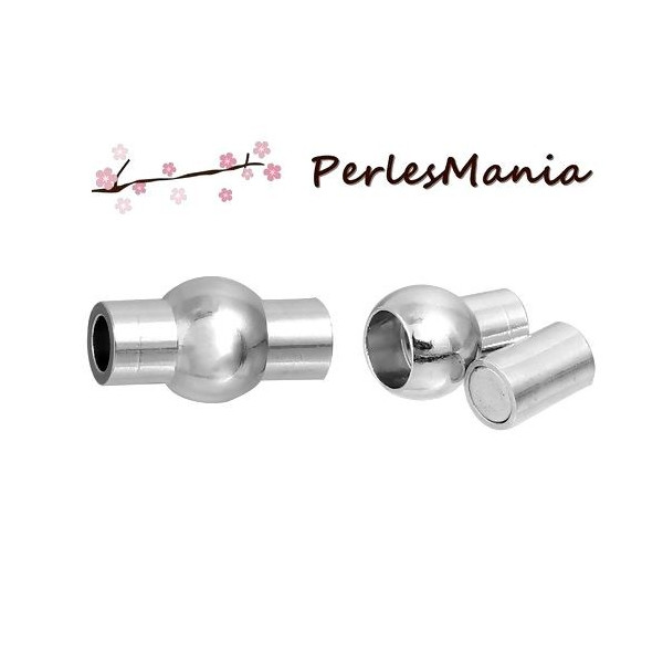 PAX 5 SET DE FERMOIRS MAGNETIQUES COLONNES CYLINDRES ARGENT PLATINE 2.3MM S1124900