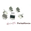PAX: 200 GRIFFE PINCE ATTACHE RUBAN  8mm ARGENT VIF embouts, serre fils