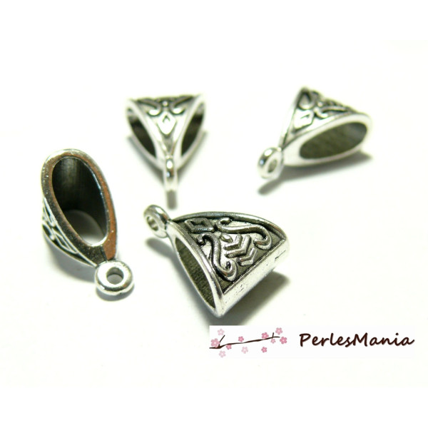 40 bélières passant ART DECO 2Y1534 Metal couleur ARGENT ANTIQUE