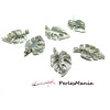 Breloques pendentifs feuille de philodendron ARGENT ANTIQUE