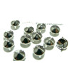 PAX 100 clous rivet 6mm CONE ROND à 4 griffes ARGENT PLATINE