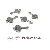 50 Pendentifs  CLEFS COEUR picots 2Y4851 Vieil ARGENT 