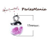 Pendentifs, GLOBES BULLES EN VERRE, s illumine la nuit VIOLET FUSCHIA, socle ARGENT REINE du DISCO