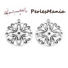 Pendentifs multiconnecteur FLEUR metal couleur ARGENT ANTIQUE