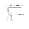 PAX 10 pendentifs, breloque  PETIT LAPIN ORIGAMI ARGENT VIF S1182372