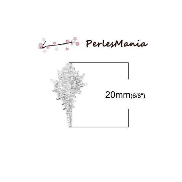 Pendentifs, breloque  COQUILLAGE 3D ARGENT VIF