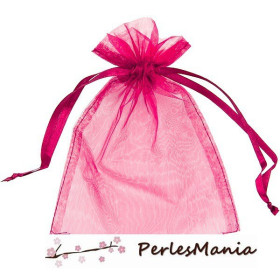 10 GRANDES pochettes organza FUSCHIA  ( environ 20 par 30cm ) H407 