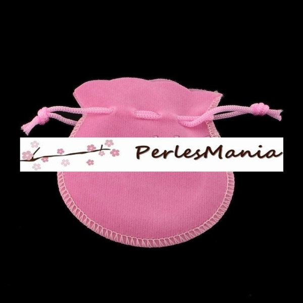Pochettes pochons sachets cadeaux velours forme BOURSE ROSE CLAIR