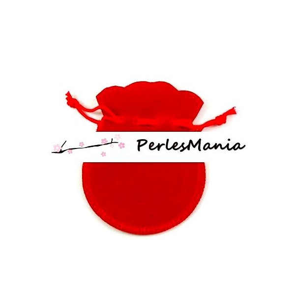 Pochettes pochons sachets cadeaux velours forme BOURSE ROUGE 90x70mm