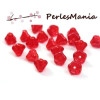 PAX 20 PERLES FLEURS en verre ROUGE 6mm S1190923