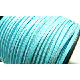 10m de cordon en suédine aspect daim avec paillettes BLEU CIEL P11010