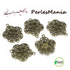 Pendentifs connecteur grande FLEUR metal couleur Bronze