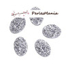 cabochons plat druzy, drusy ovale ARGENT 13 par 18mm S1196654