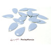 20 SEQUINS EMAILLES FORME GOUTTE LILAS GRIS A033 21mm, DIY