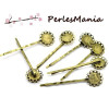 10 BARRETTES BOB PIN PINCE A CHEVEUX BRONZE DOUBLE VAGUE 12mm