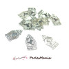 2 Estampes pendentif filigrane FORME GOUTTE ARGENT VIF de 35mm B4288