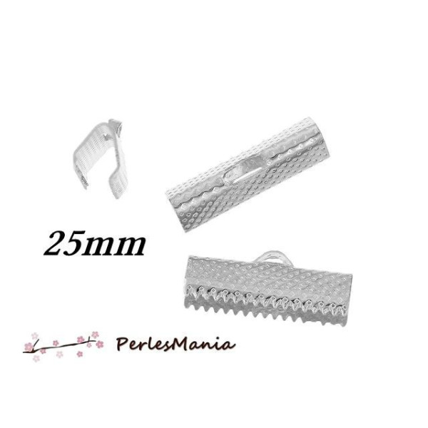 Griffes Pinces Attache Ruban 25mm Argent Platine